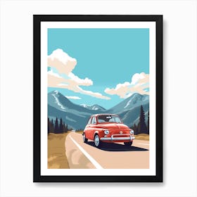 A Fiat 500 In The The Great Alpine Road Australia 2 Art Print