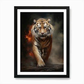 Tiger Art In Tonalism Style 1 Art Print