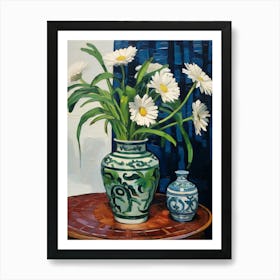 Flowers In A Vase Still Life Painting Oxeye Daisy 3 Art Print