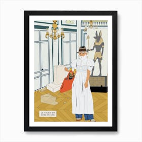 Thief in Egyptian museum Art Print