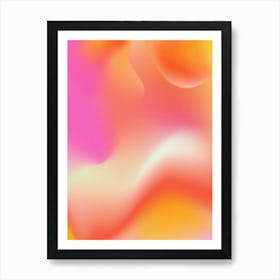 Pink and Orange Soft Aesthetic Aura Gradient Minimalist Background Art Print