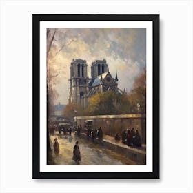 Notre Dame Paris France Camille Pissarro Style 4 Art Print