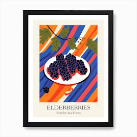 Marche Aux Fruits Elderberries Fruit Summer Illustration 2 Art Print