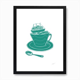 Britannia Boat Teacup Art Print