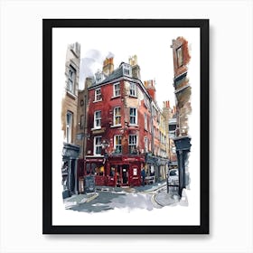 Southwark London Borough   Street Watercolour 3 Art Print