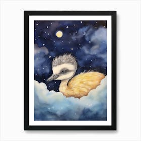 Baby Ostrich 3 Sleeping In The Clouds Art Print