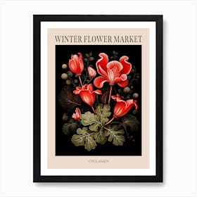 Cyclamen 3 Winter Flower Market Poster Art Print