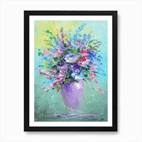 A bouquet of summer flowers in a vase 1 Poster