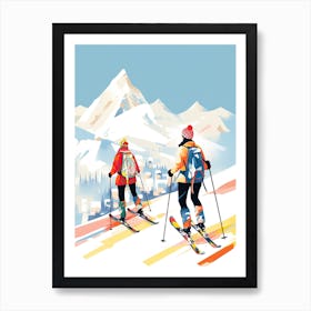 Chamonix Mont Blanc   France, Ski Resort Illustration 1 Art Print