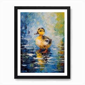 Brushstroke Duckling Impressionism Inspired 2 Art Print