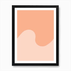 Peach Wave Swirl Art Print