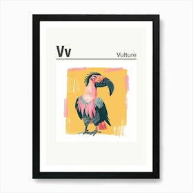 Animals Alphabet Vulture 4 Art Print
