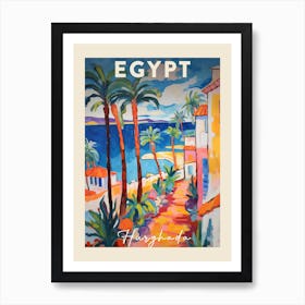 Hurghada Egypt 3 Fauvist Painting  Travel Poster Art Print