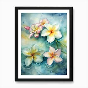 Watercolor Of Plumeria Affiche