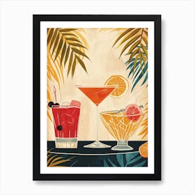 Art Deco Cocktail 1 Art Print