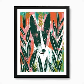 Dog In The Grass Art Print