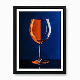 Orange Wine Glass Art Print