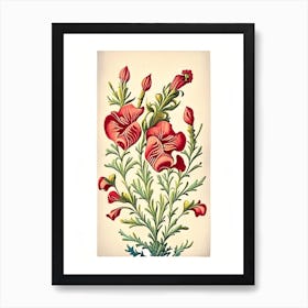 Snapdragon 3 Floral Botanical Vintage Poster Flower Art Print