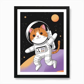 Astronaut Cat Art Print