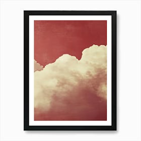 Cloud Wall Art Painting Burgundy Red Sky Print Detail C Art Print