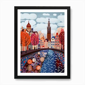 Amsterdam, Illustration In The Style Of Pop Art 3 Art Print