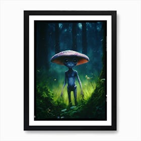Alien In The Forest Art Print