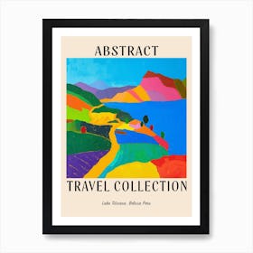 Abstract Travel Collection Poster Lake Titicaca Bolivia Peru 1 Art Print