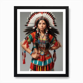 Beautiful Native American Woman 2 Art Print