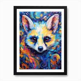  A Curious Possum Vibrant Paint Splash 1 Art Print