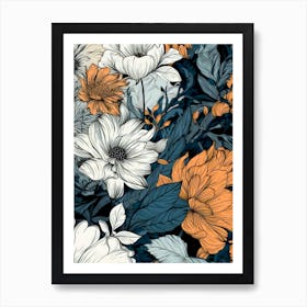 Floral Wallpaper flora nature flowers Art Print