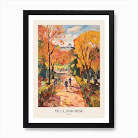 Autumn City Park Painting Villa Borghese Gardens Rome 2 Poster Art Print