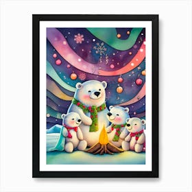 Wishing A Very Beary Christmas Art Print