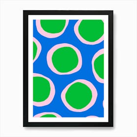 Green And Pink Circles Art Print