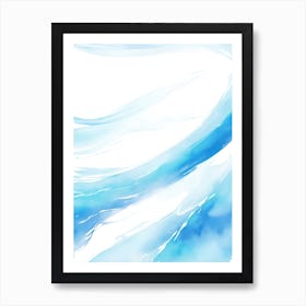 Blue Ocean Wave Watercolor Vertical Composition 129 Art Print