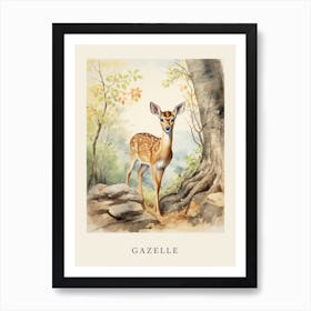 Beatrix Potter Inspired  Animal Watercolour Gazelle 4 Art Print