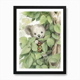 Storybook Animal Watercolour Koala 1 Art Print