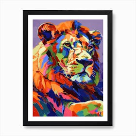 Transvaal Lion Symbolic Imagery Fauvist Painting 2 Art Print