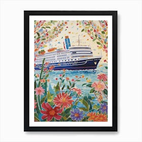 Mediterranean Cruise Ship Vintage 3 Art Print