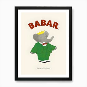 Babar Le Petit Elephant Art Print