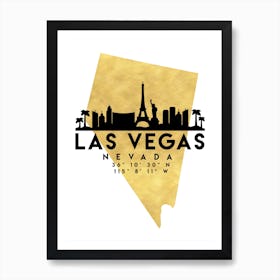 Las Vegas Nevada Silhouette City Skyline Map Art Print