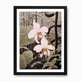 Flower Illustration Monkey Orchid 2 Art Print