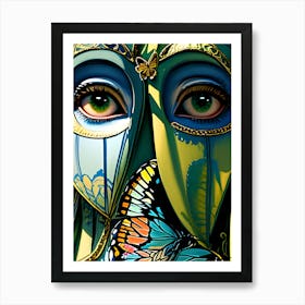 Butterfly Mask Art Print