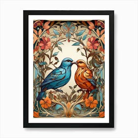 Default Stylized Colorful Design Of Birds In Art Nouveau Style 1 (1) Art Print