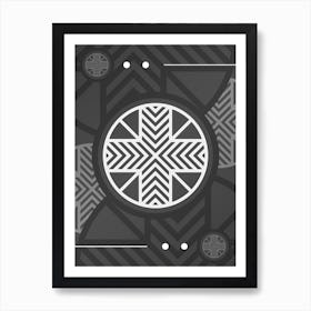 Geometric Glyph Abstract Array in White and Gray n.0048 Art Print