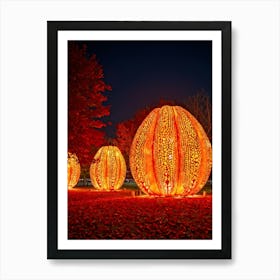 A Visual Representation Of An Autumn Themed Generative Light Decoration Celebrating Thanksgiving I (6) 1 Art Print