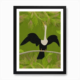 River Heron Art Print