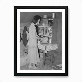 Wife Of Day Laborer In Kitchen In Camp In Arkansas River Bottom Near Webbers Falls, Oklahoma, Muskogee County Art Print