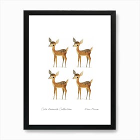 Cute Animals Collection Deer Fawn 1 Art Print
