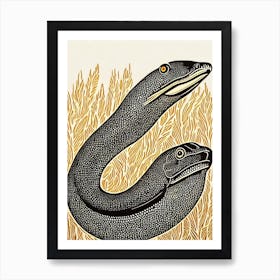 Moray Eel Linocut Art Print