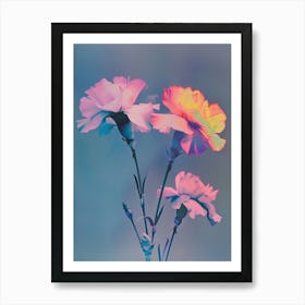 Iridescent Flower Carnation 1 Art Print